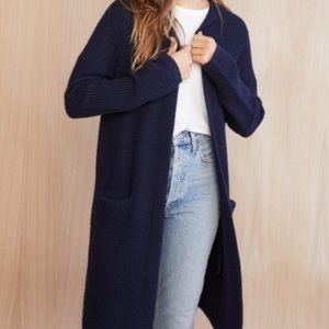 Jenni Kayne Waffle Hooded Sweater Coat NWT